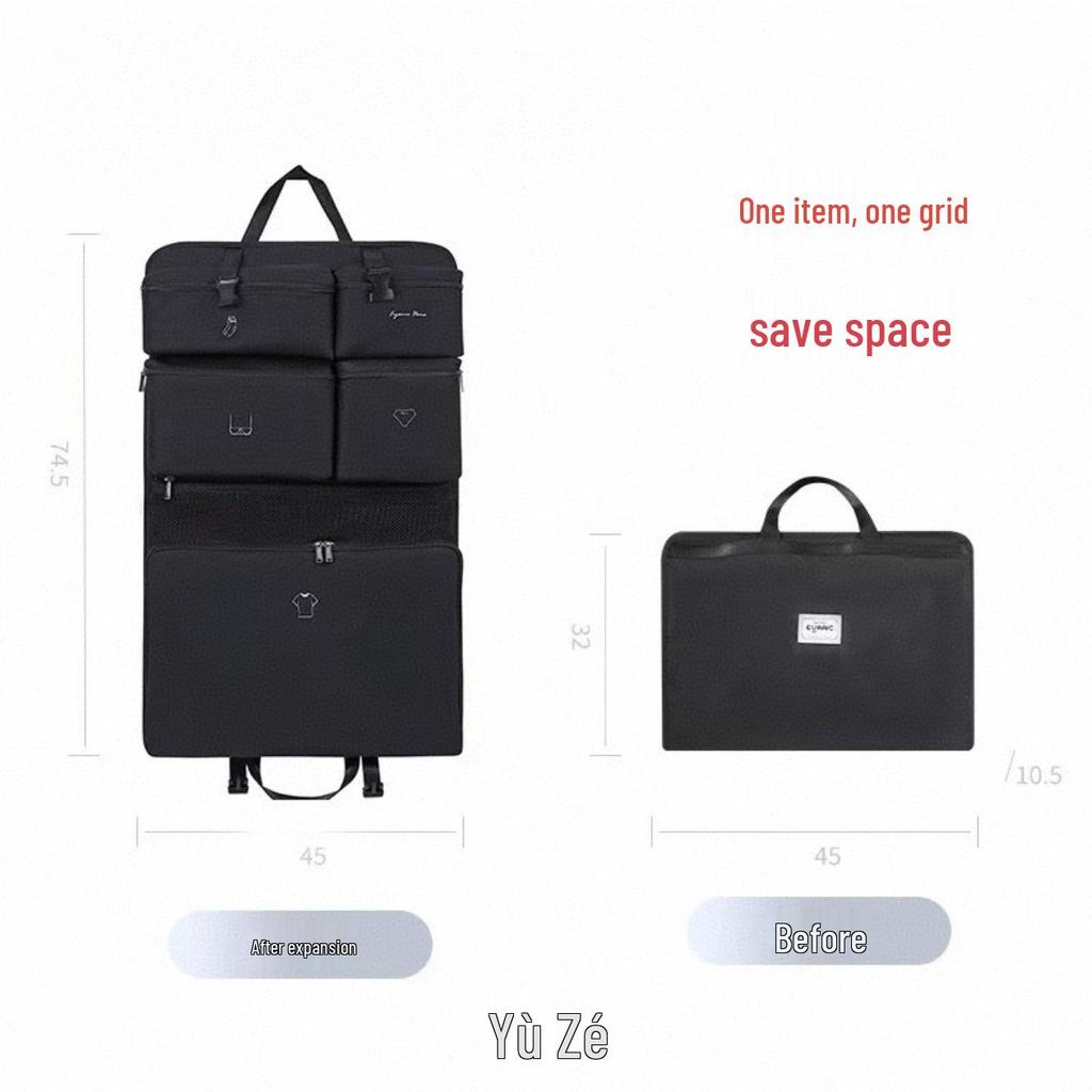 Yuzhe 7-in-1 Foldable Hanging Travel Storage Bag for Clothes and Luggage