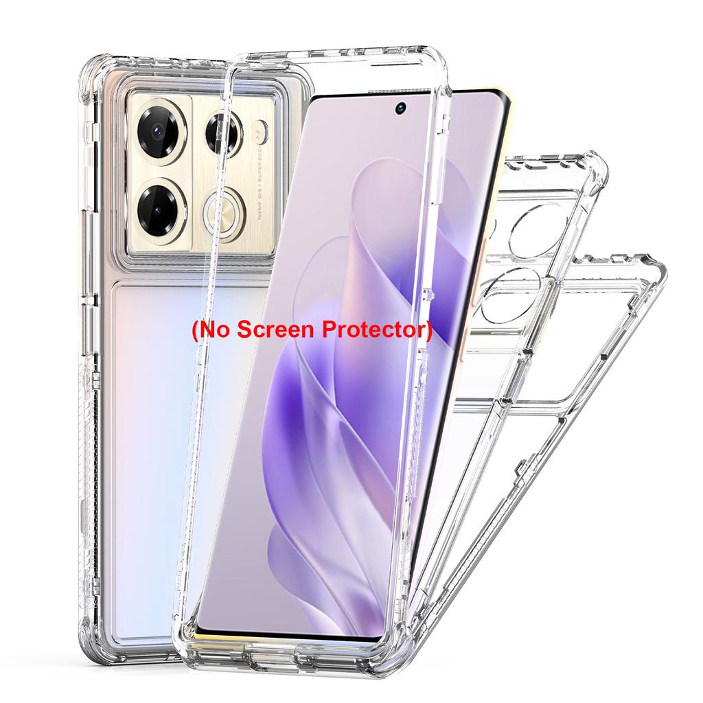 Etui Hybrydowe 3 w 1 Pancerne Odporne na Wstrząsy Dla Infinix Note 40Pro Plus GT 20 Pro Rama z Twardego Plastiku Przezroczysta Tylna Pokrywa z TPU Fundas