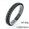 Hand Jewelry, Simple Personalized Woven Double-Row Front And Back Keel Flat Buckle Titanium Steel Men'S Bracelet