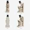 Shelf Display Skull Reader Figure for Desk Accent, Toilet Seat Book Scene, and Dark Humor Room Theme Presentation Piece for Seasonal Use