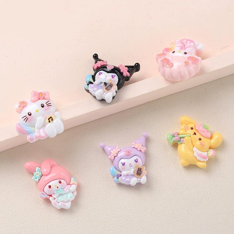 10 Pcs New Kawaii Cartoon Instrumental Animals Resin Flat Back Scrapbook Figurine Diy Bow Decor Accessories Crafts A56
