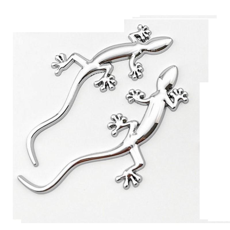3D Metal Gecko Lizard Rear Trunk Body Emblem Badge Sticker Decals