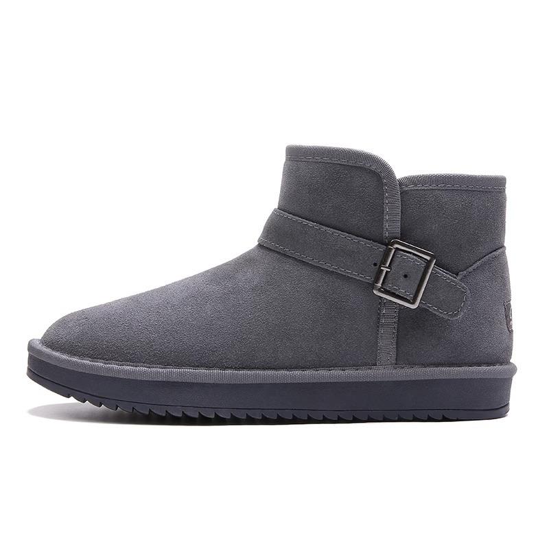 Snow boots women's 2025 new winter piled thickened short boots matte non-slip medium tube warm thick-soled cotton shoes