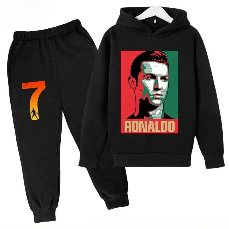 Schnelltrocknender CR7 Kinder Trainingsanzug 7-13J Ronaldo 7# Aufdruck Sport-Outfit Atmungsaktives Gewebe Active Wear Kinder Boutique Kleidung
