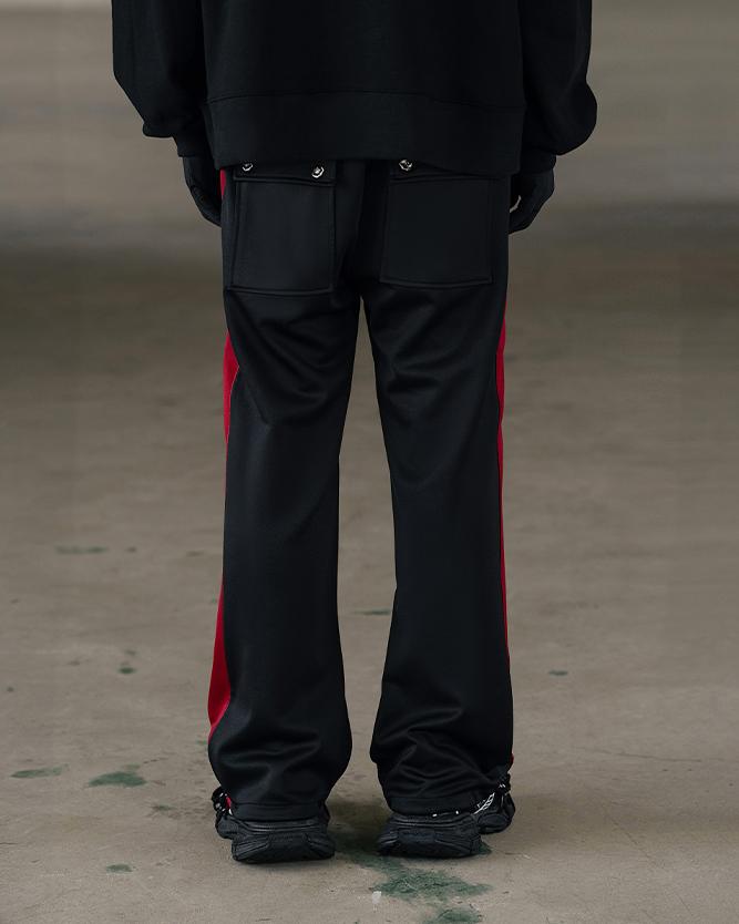 Mung Tracksuit Flared-Fit Pants(Black)