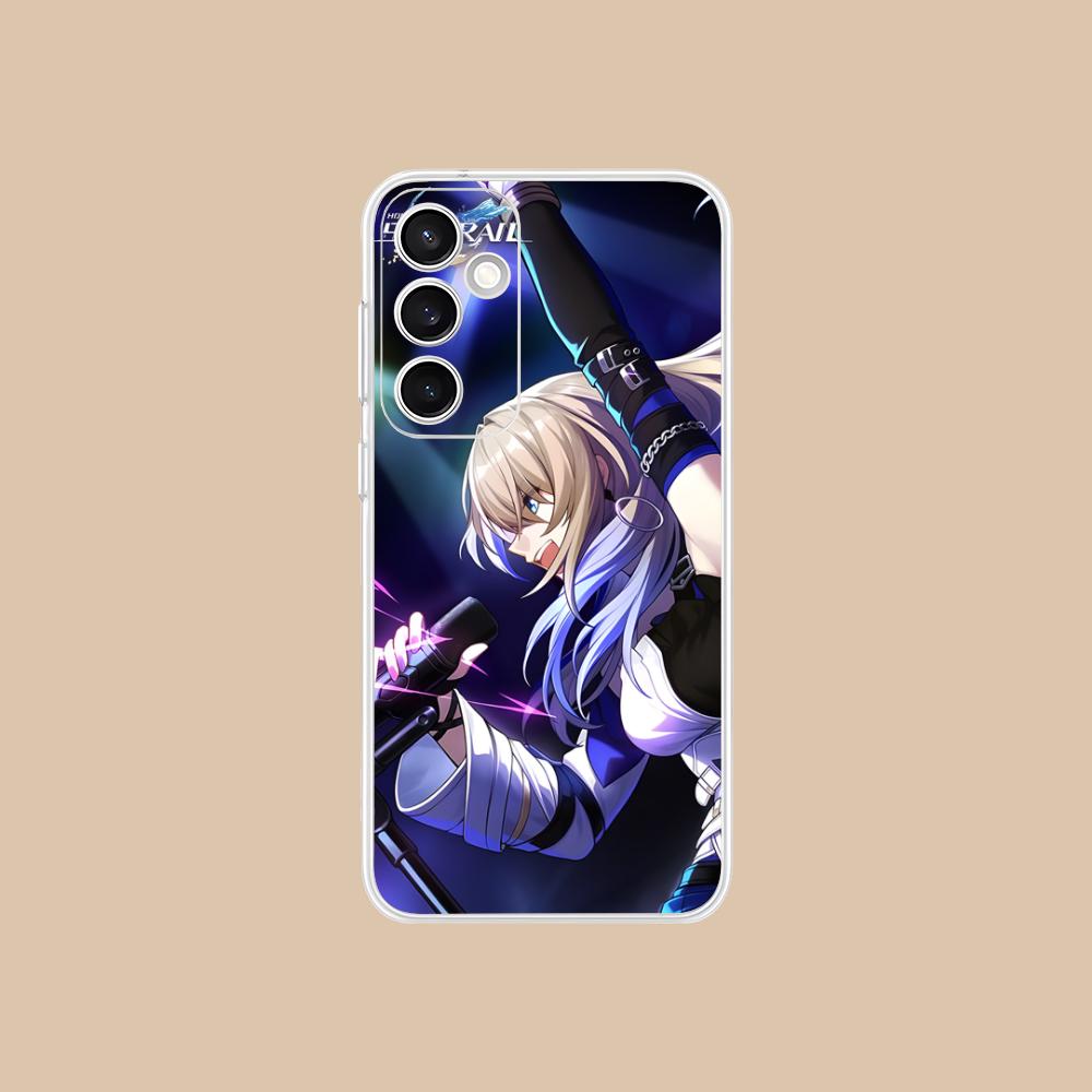 HSR Serval Clear Mobile Phone Case for Samsung Galaxy S25 S24 S23 S22 S21Plus FE Ultra Colorful Cover