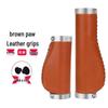 GEETHA Vintage Leather Ergonomic Bicycle Handlebar Grips