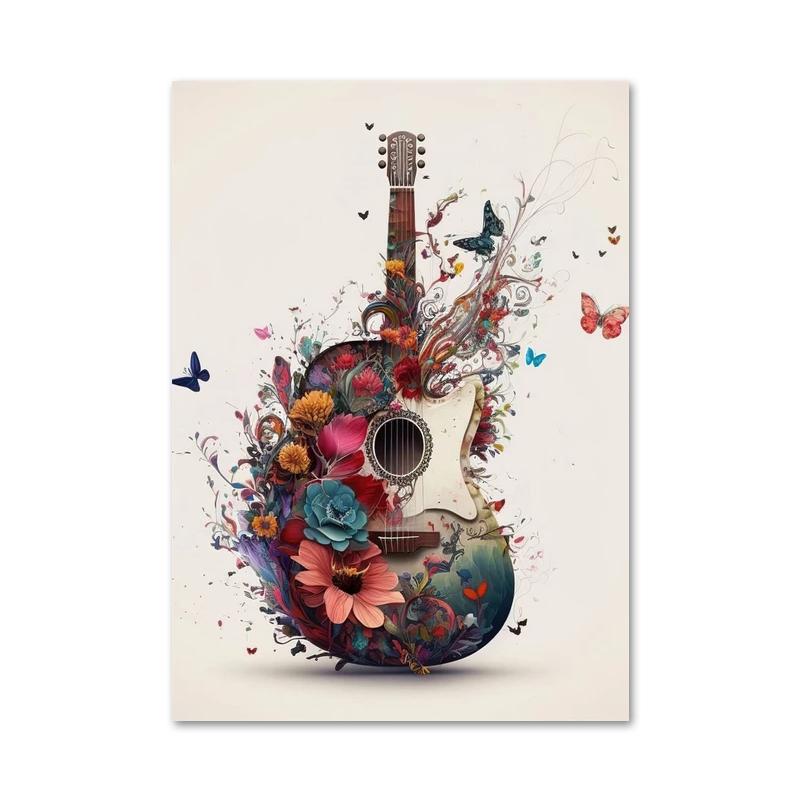Color Music Guitar Record Posters and Prints Abstract Modern Aesthetics Jazz Canvas Painting Wall Art for Music Room Home Decor