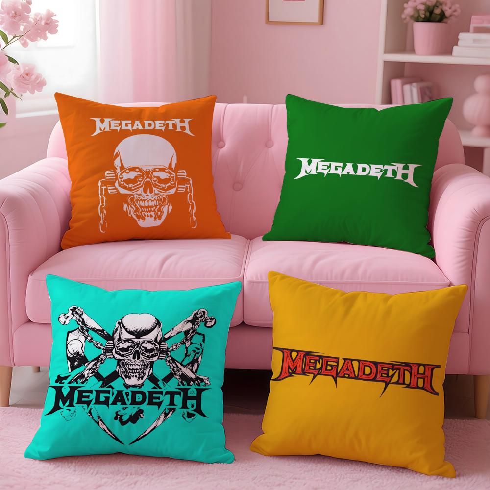 Metal Megadeth Cushion Cover Cushion Cover Set 4Pcs 50X50 45X45 40X40 Pillowcase Decorative Sofa Home Decor