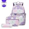 2026 Ink Painting Nylon Backpack Set for Junior High Girls - Waterproof, Large Capacity, Double Shoulder Design