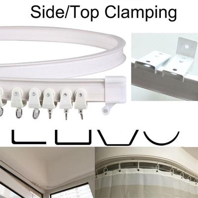 2M Curtain Track Rod Rail Plastic Flexible Ceiling Mounted Curved Straight Slide Windows Bendable Accessories Kit Home