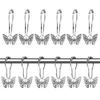 Decorative Butterfly Curtain Hook for Bathrooms Roller Systems Corrosive Metal Materials Easy Slide On Installation