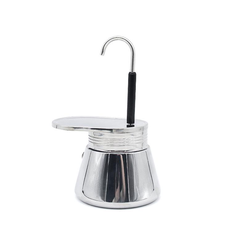 Single-Tube 304 Stainless Steel Moka Pot - Italian Espresso Maker for Home.