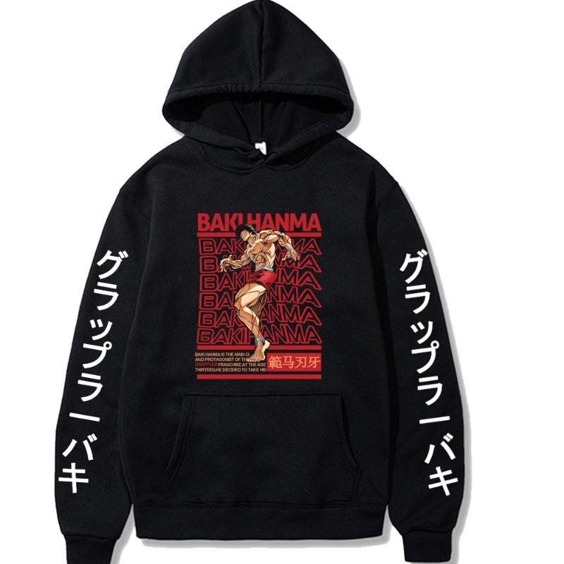 

Hanma Baki Hoodies Women Men Long Sleeve Hooded Sweatshirts Unisex Cool Casual Streetwear Y2K Street Fashion Clothing S