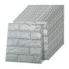 12PCS Brick Wall Sticker Black Grey Waterproof Self Adhesive XPE Brick Wallpaper for Decoration