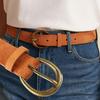 Casual Suede Leather Belt Retro Buckle Waistband Trendy Waist Belt  For Women