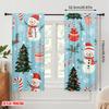 2 Stück, 2D-Flachdruck Minimalistische Vorhänge Niedlicher Schneemann Weihnachten Polyesterstoff (ohne Stange) Festliche Verwendung im Wohnzimmer