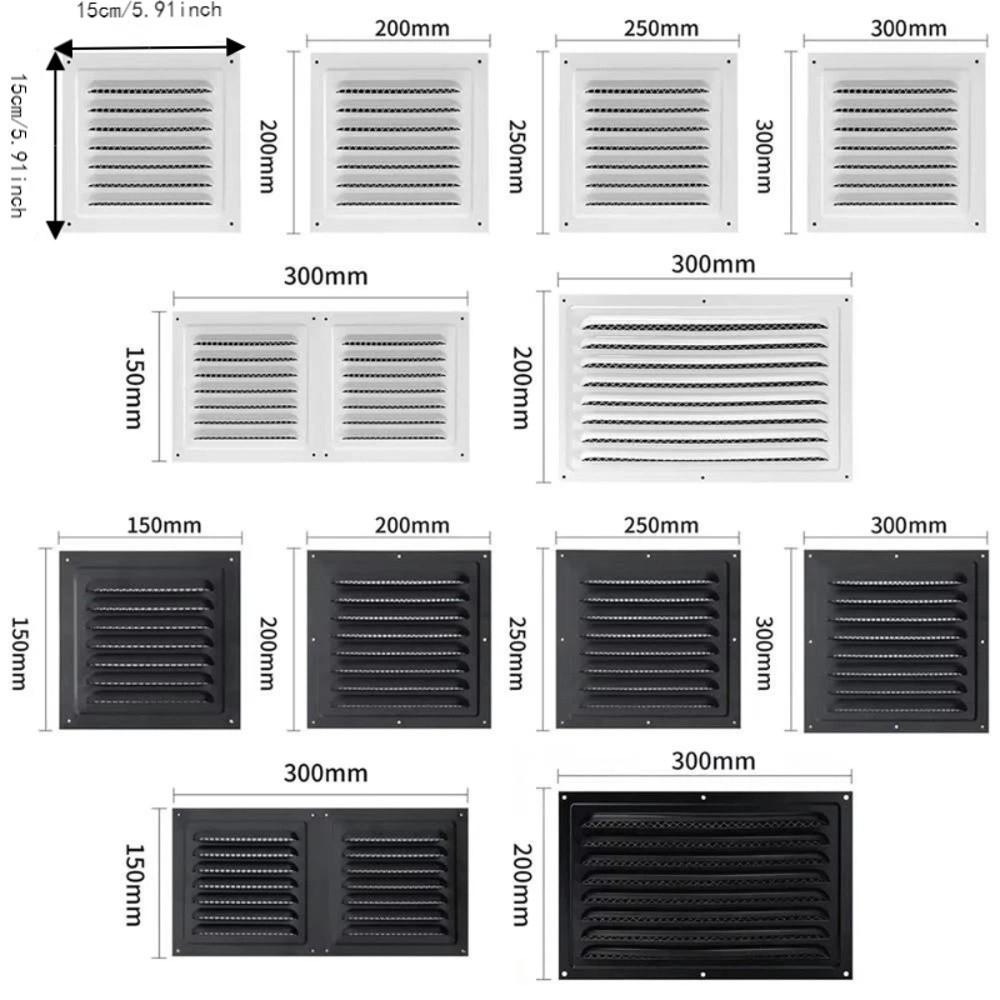 Metal Air Vent Grille Stainless Steel Louver Vents Net Cover Ventilation Cover Window
