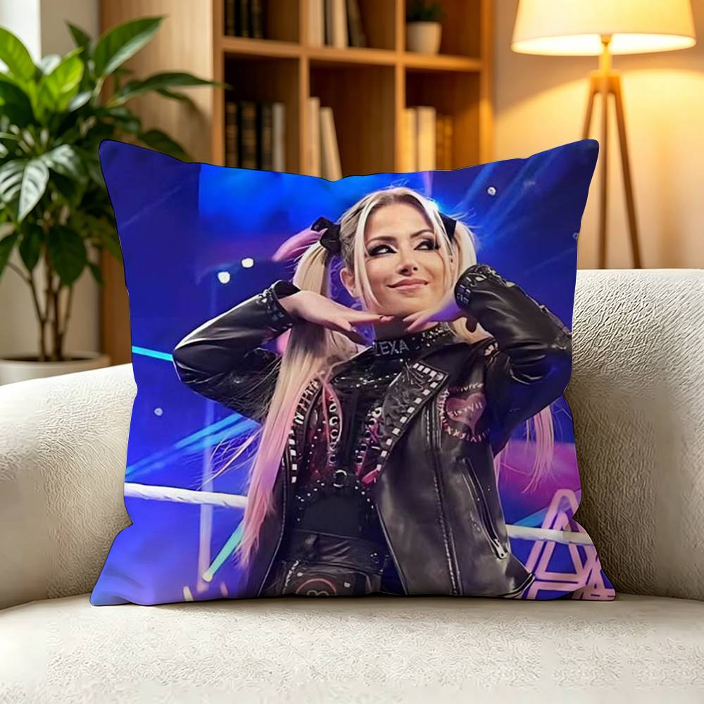 W-Wrestler Alexa Bliss Dark Square Double-Sided printed Pillow Case Bedroom Bedside Pillow Sofa Cushion Cover
