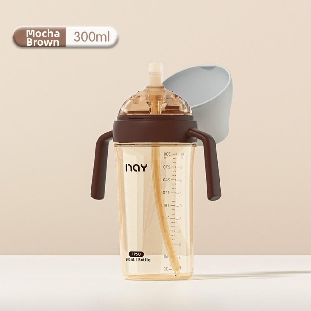 PPSU Automatic Milk Bottle Three Level Flip Cover Straw Cup Bottle For Baby Feeding