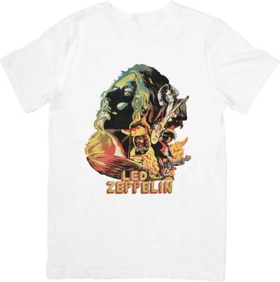 T-shirt in Cotone di Qualità Led Zeppelin Music Fit adatta per Uomo e Donna