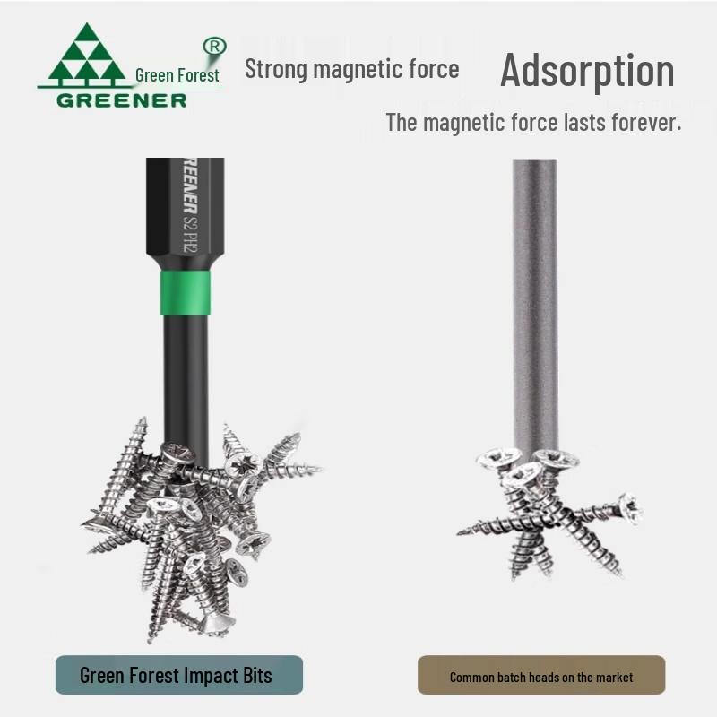 GREENER Impact Magnetic Cross Screwdriver Bit Set