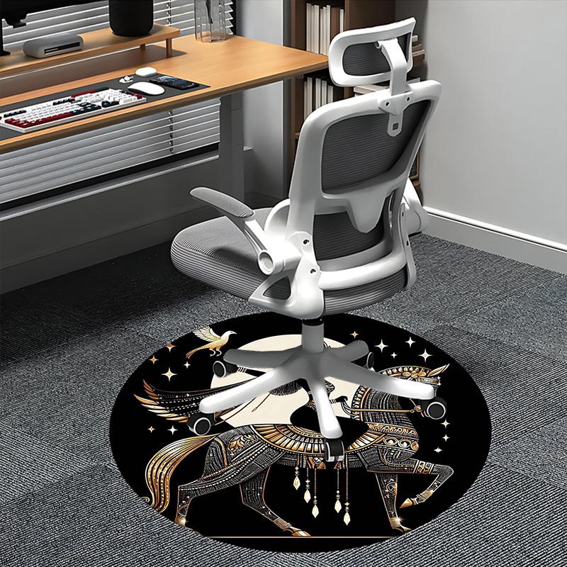 

Egyptian Goddess,Moonlit Horseback Ride Chair mat Round Rug Office carpet, Machine Washable, Non slip, Suitable for Living Rooms, Bedrooms 80cm