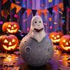Decoração de Casa Assustadoramente Fofa Fantasma Lendo Livro Ornamento Resina Luminosa Figura Noturna de Halloween para Decoração de Mesa Ornamento