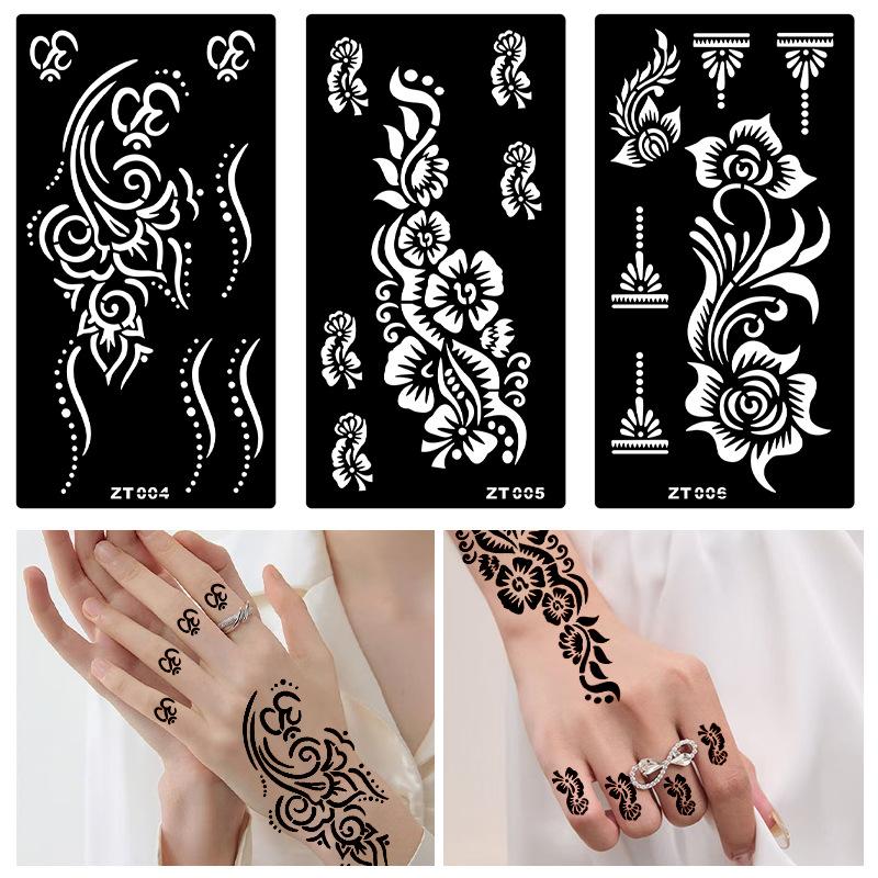 Hollow Tattoo Stencil Hand Painted Indian Henna Body Painting Tattoo Template Tattoo Stencil Stickers Festival Makeup Tool