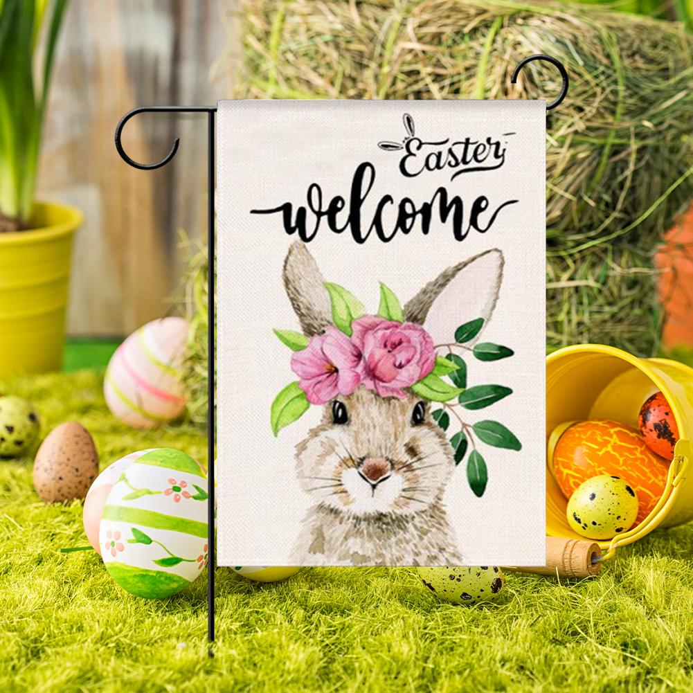 Easter Garden Flags Linen Vertical Garden Flag Cute Garden Flag Decorative Spring Yard Flag Outdoor Yard Patio Lawn Decor
