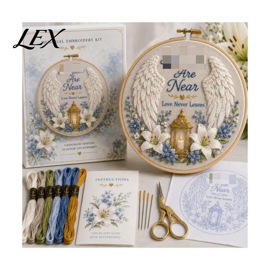 Holiday Theme Embroidery Projects Christmas Kit for Beginners, Pre-Printed Pattern Full Set Art And Craft Kits Adults of Tools, DIY Needlework Festive