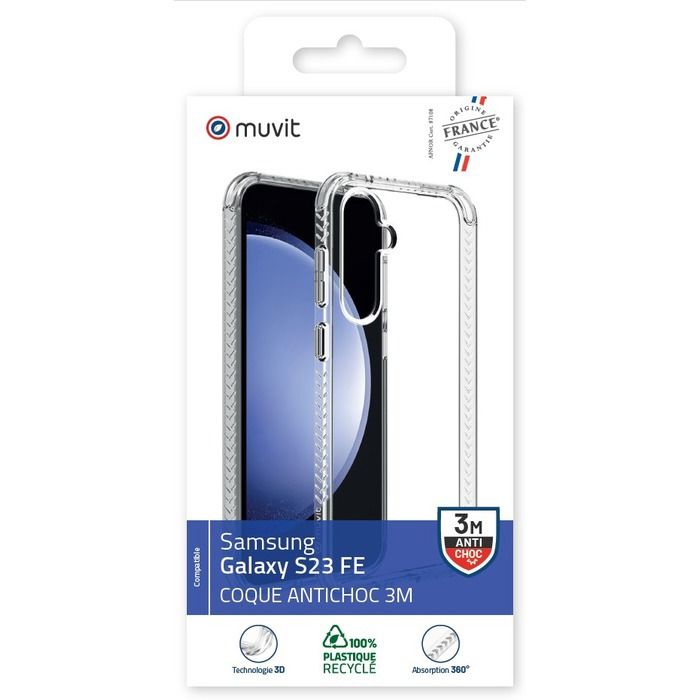 Coque - Muvit - SAMSUNG GALAXY S23 FE - Transparent - Antichoc - Souple