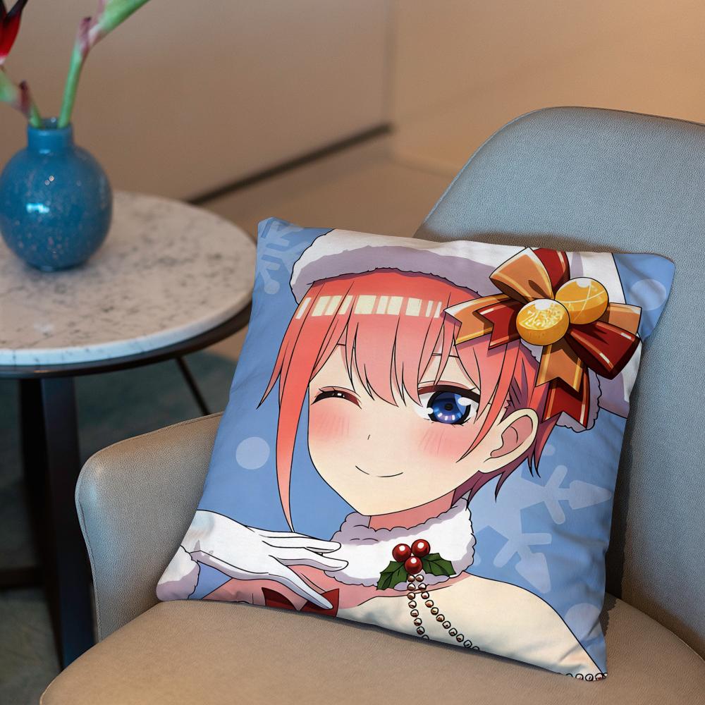 The Quintessential Quintuplets Cushion Cover 2-in-1 Reversible Plush Pillow Cover | Car/Sofa/Bed | Perfect Gift