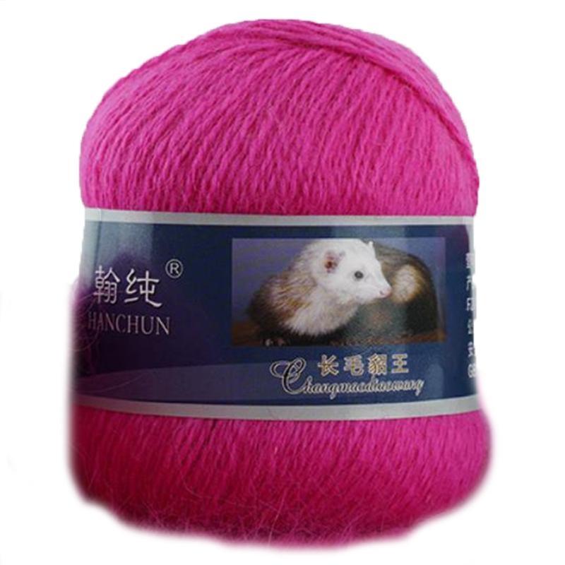 652F Soft Rabbit Hair Yarns Thread Mink Wool Yarn Crochet Knitting Scarf Baby Sweater