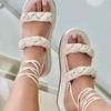 Fashion Woman Gladiator Sandals Ladies Wedge Shoes Female Lace Up Platform Shoes Women Cross Straps Shoes Thick Bottom Sandals