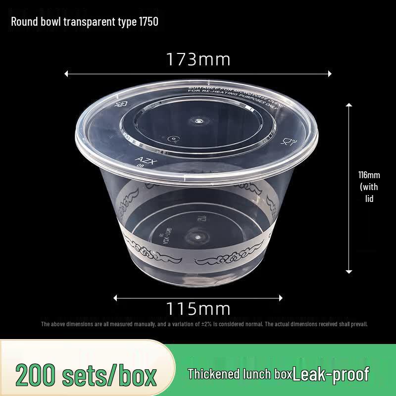 Handun Disposable Round Food Containers with Lids