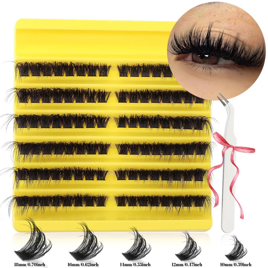 D Song Single Cluster False Eyelash Extension Set, Japanese And Korean Diy Segmented Natural Thick Hair Portable