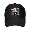 Drum Cat Graphic Mesh Baseball Cap Dad Hat Hip Hop Snapback Cap