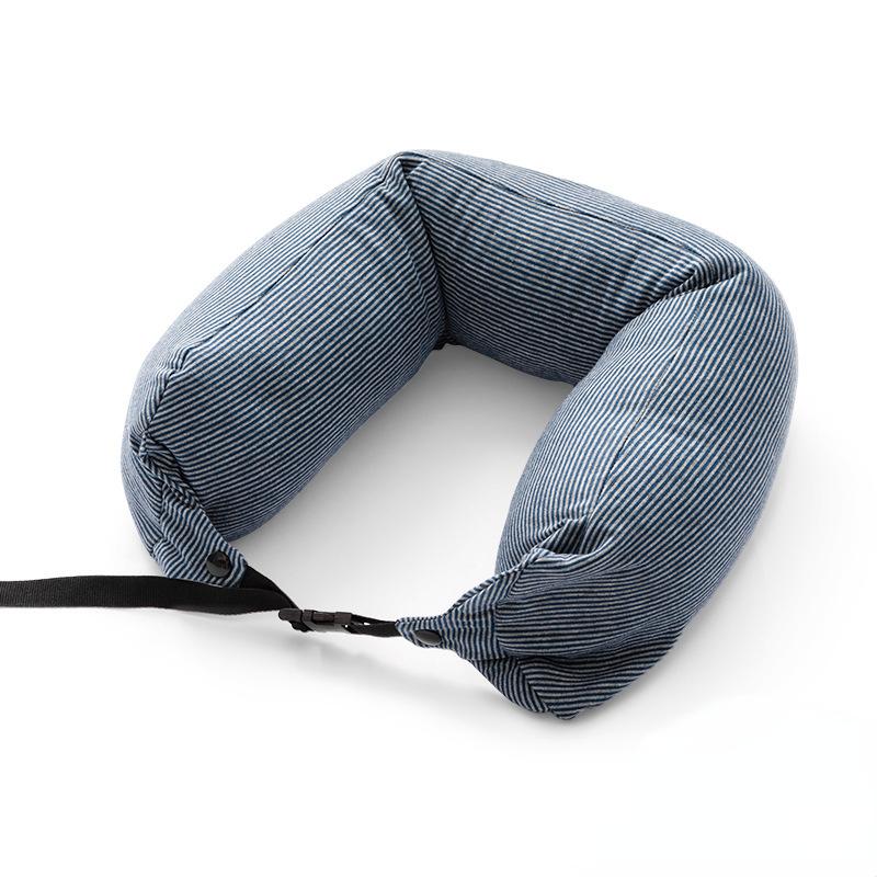 Liangpin Neck Pillow Striped Particle Pillow Car Neck Pillow Japanese Style Cylindrical Pillow Travel Pillow