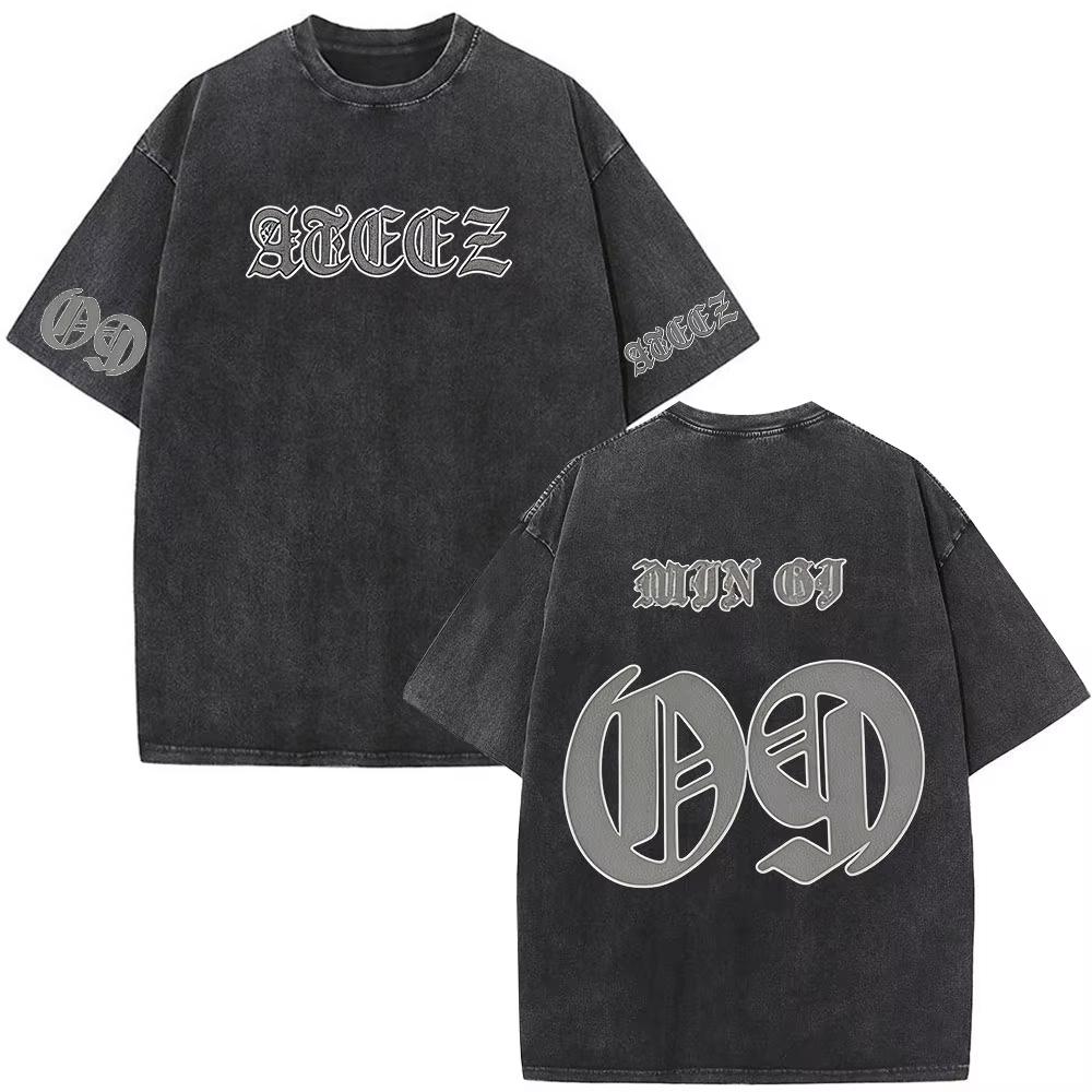 2026 Merch de la tournée mondiale Kpop coréenne ATEEZ dans Votre Fantaisie T-shirts Lavés Vintage Hommes Femmes Mode Coton Décontracté Col Rond T-shirt Manches Courtes Tee Top