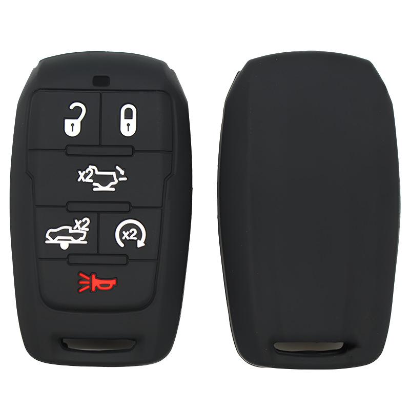 Silicone Key Case For Ram 1500 Dt / Trx / 2500 3500 Hd -, Soft Rubber Key Fob Cover Anti-Drop Protector 4/5/6 Buttons