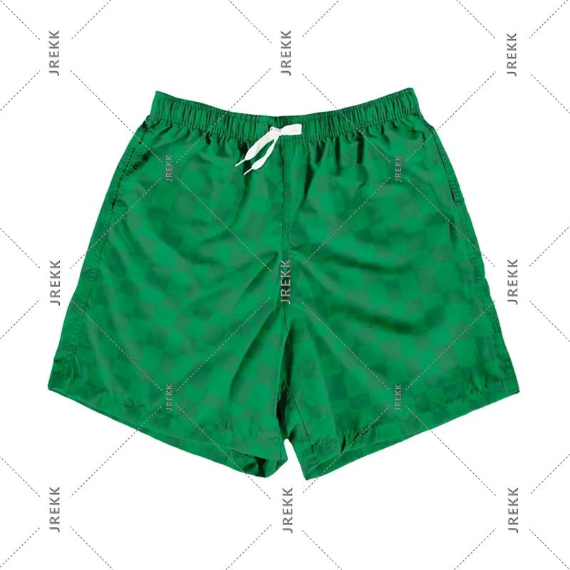 Paisley Fashion Beach Swim Shorts For Men 3D Print Quick Drying Drawstring Board Shorts Simple Square Plaid Surf Swim Trunks