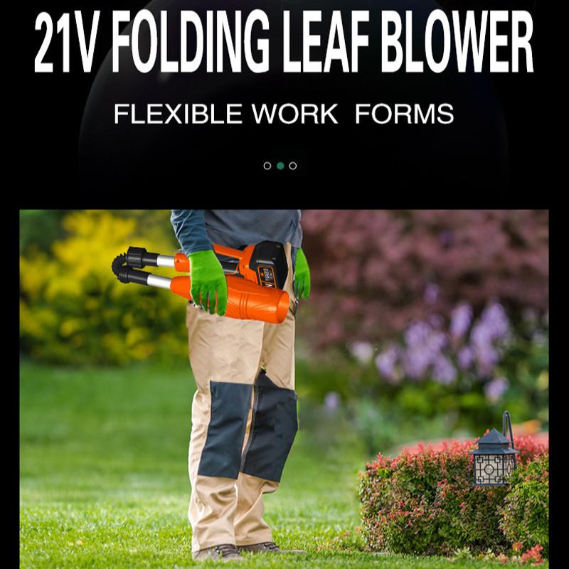 21V Lithium Electric Leaf Blower Wireless Foldable High Wind Blowing Dust Machine Portable Garden Violent Fan