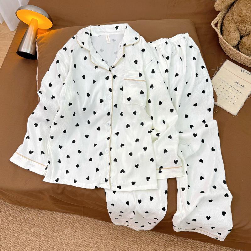 Women's Cloud Cotton Lace Pajama Cardigan Set - Spring & Autumn Collection