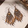 Pendientes bohemios vintage diseño nicho pendientes largos con flecos pendientes de vacaciones mujeres