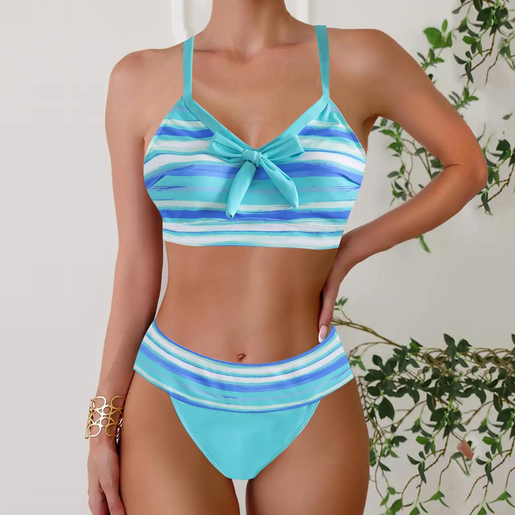 

Купальник, бікіні, принт, купальний костюм, жіночий купальний костюм на шнурівці, пляжний одяг 7XL світло-синій колір