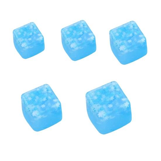 Clear Toy Snowflake Anxiety with Glitter Cube Squeeze Relief Stress Cube Sensory