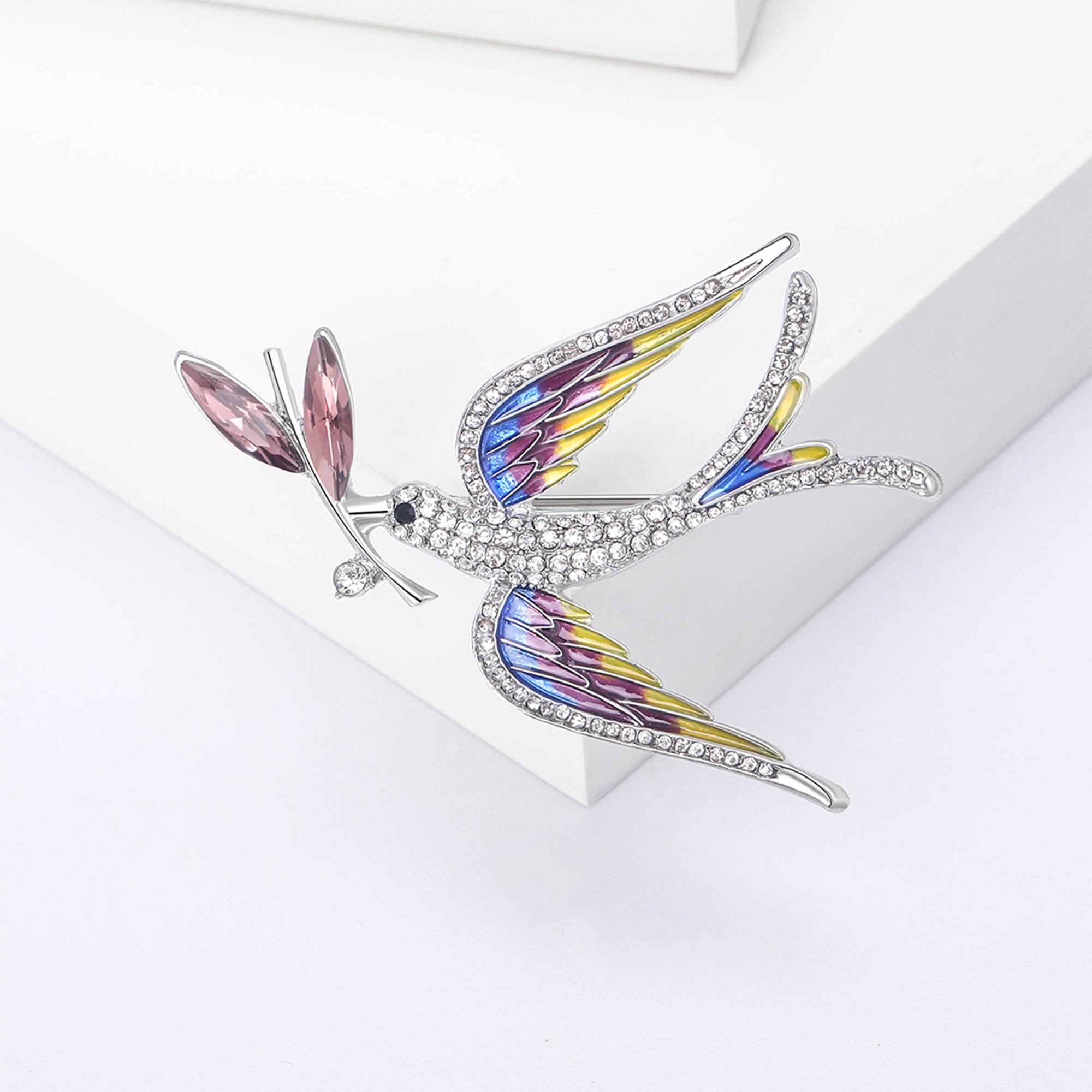 

1 шт. сверкающие броши в виде голубя со стразами для женщин, унисекс, украинские булавки в виде колоса пшеницы, 4 цвета, в наличии, повседневные аксессуары, подарки