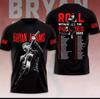 Unisex košile Bavlna Oversize Velká velikost Bryan Adams Roll with the Punches 2025 AOP 3D Tričko