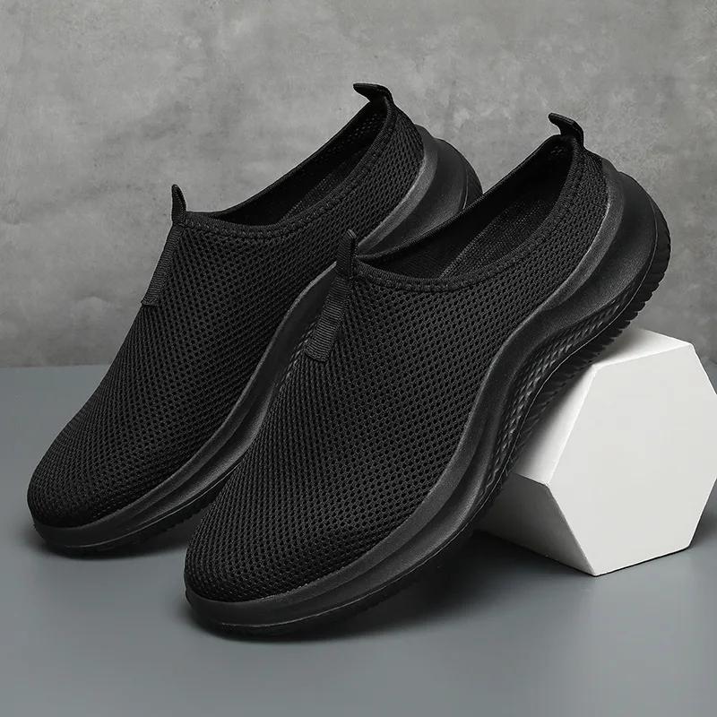 Men's Sneakers Comfortable Lightweight Soft Half Slipper Flat Running Shoes Outdoor Casual Sports Shoes Man Shoes Big Size 39-48